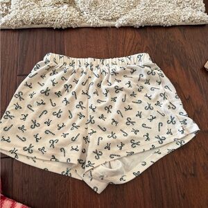 Altar'd State Cream Shorts with Black Bow Pattern